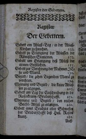 Register Der Gebettern.