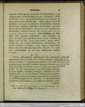 §. V. Forma aestimationis instrumenti seu inventarii oeconomici describitur