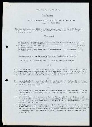 Vereinheitlichung der Hochschulverwaltung 1928 - 1947 [181]