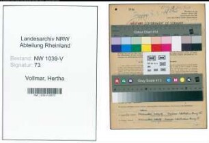 Entnazifizierung Hertha Vollmar , geb. 07.04.1921 (Bibliothekarin)