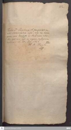 Testimonium von August Hermann Francke für Bartholomäus Jüngken.