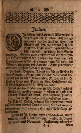Der europäische Postilion : oder Begebenheiten, so sich in Europa zu Wasser und zu Land zugetragen haben. 1723,1, 1723, 1