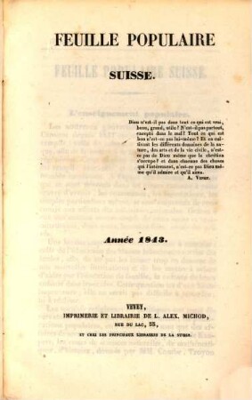 Feuille populaire Suisse. 4. 1843