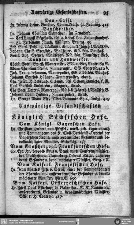 Auswärtige Gesandtschaften am Königlich Sächsischen Hofe