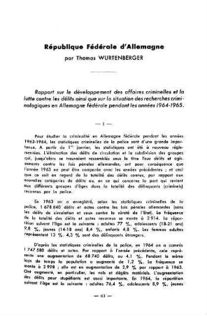 63-75, République Fédérale d'Allemagne