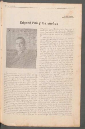 Edgard Poë y los sueños