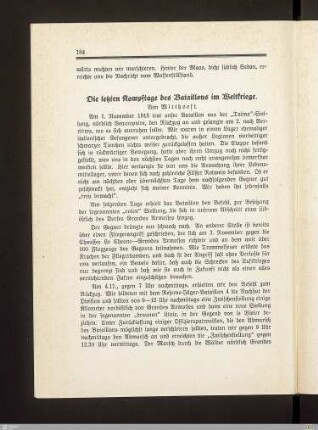 Die letzten Kampftage des Bataillons im Weltkriege