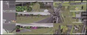 Identifikation stärken, Berlin-Pankow Schinkelwettbewerb 2004: Lagepläne 1:500, perspektivische Ansichten