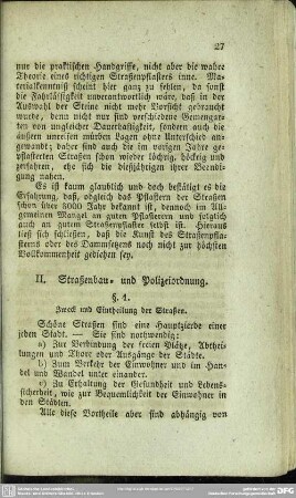 II. Straßen- und Polizeiordnung