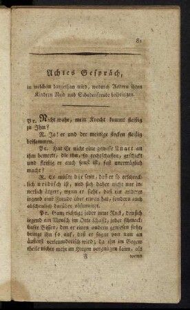 Achtes Gespräch, ...