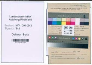 Entnazifizierung Berta Oehmen , geb. 11.08.1902 ()