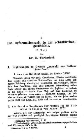 Die Reformationszeit in der Schulkirchengeschichte : 2. Teil