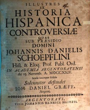 Illustres ex historia Hispanica controversiae