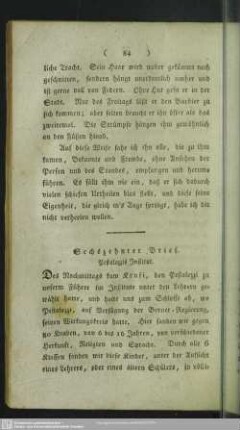 Sechszehnter Brief. Pestalozzis Institut