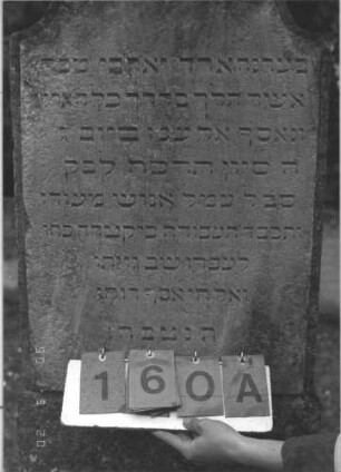 Grabstein 160 (Index: 100009024) Maße HxBxT: 120x53x12 cm: Grabstein 160A