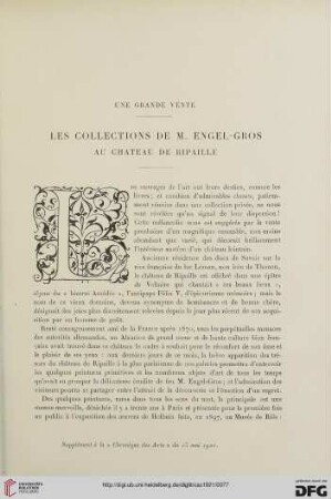Les Collections de M. Engel-Gros