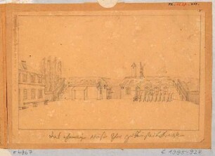Das ehemalige Weiße Tor (Leipziger Tor) in Dresden (am heutigen Palaisplatz, um 1817 für Torhäuser Thormeyers abgerissen)