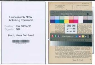Entnazifizierung Hans Bernhard Huch , geb. (Studienrat)