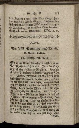 CCXVI. Am VIII. Sonntage nach Trinit. Ev. Matth.VII, 15-23.