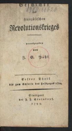 Erster Theil: Bis zum Schlusse des Feldzuges 1794.