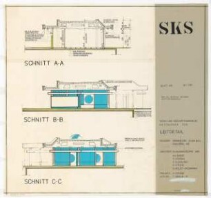 Sanierungsgebiet Kreuzberg Süd SKS, Wohn- und Geschäftszentrum Kottbusser Tor, Berlin-Kreuzberg Vorplatzbebauung: Schnitte Pavillon 1:50