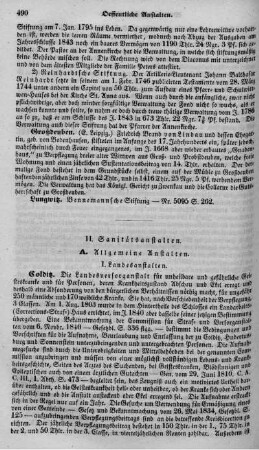 II. Sanitätsanstalten.
