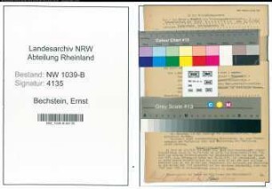 Entnazifizierung Ernst Bechstein , geb. 10.11.1899 (Kassenleiter)