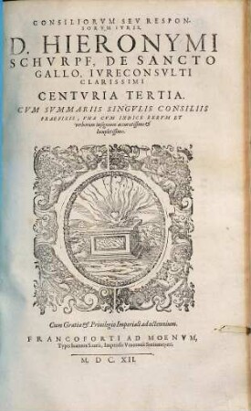 Consiliorum seu responsorum iuris Hieronymi Schurpf ... centuria ... : addita singulis consiliis themata et summaria, 3