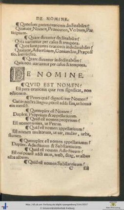 De Nomine, Pronomine, Verbo, Coniunctione, Præpositione et Interiectione