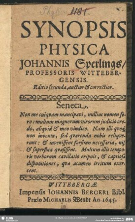 Synopsis Physica