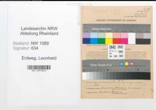 Entnazifizierung Leonhard Erdweg , geb. 21.01.1914 (Polizist)