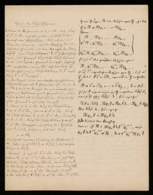 Bl. 9 - 20: Theorie der Substitutionen, Ohne Ort, 1853 - 1854
