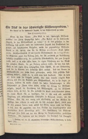 Ein Blick in das schwierigste Missionsproblem