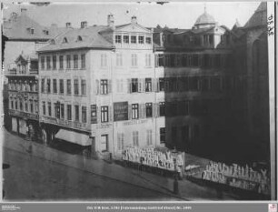 Zeil 69, 67 (jetzt Zeil 127) und 63 (jetzt Zeil 123) von Südwesten, rechts Messzeit an der Katharinenkirche