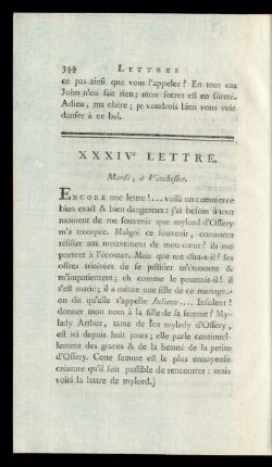 XXXIVe Lettre. Mardi, à Vinchester.
