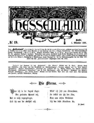 No. 19, 1. Oktober 1891