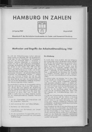 Methoden und Begriffe der Arbeitsstättenzählung 1961