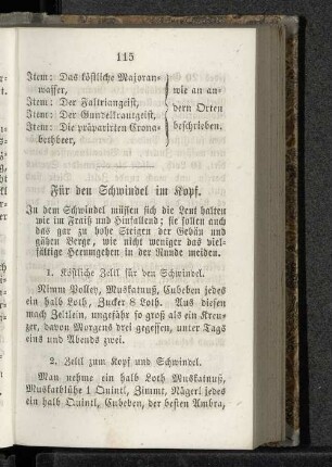 Für den Schwindel im Kopf.