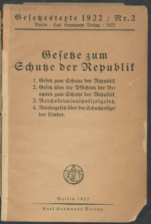 Gesetze zum Schutze der Republik
