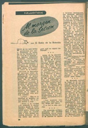 Al margen de la sesión : Parlamentarias