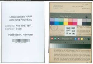 Entnazifizierung Hermann Huesecken , geb. 15.12.1903 (Kaufmann)