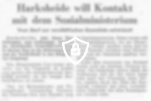 Harksheide will Kontakt mit dem Sozialministerium