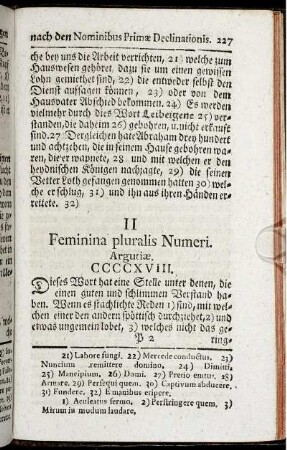 II Feminina pluralis Numeri.