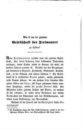 Was ist von der Freimaurerei zu halten? : Von A. H.