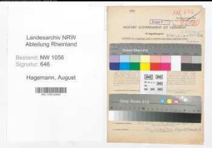 Entnazifizierung August Hagemann , geb. 12.04.1893 (Postbeamter)