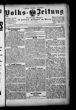Volks-Zeitung : Organ für Sodingen, Holthausen und Börnig