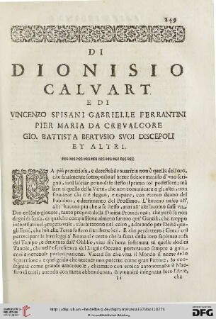 Di Dionisio Calvart e di Vincenzo Spisani [...]