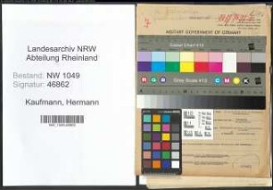 Entnazifizierung Hermann Kaufmann , geb. 27.06.1891 (Werkmeister)