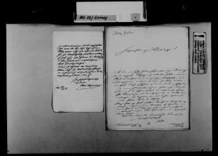 Schreiben von Feodor Dietz, Karlsruhe, an August Lamey: Übersendung eines Flugblattes bzw. nicht näher bezeichneter Entwürfe.