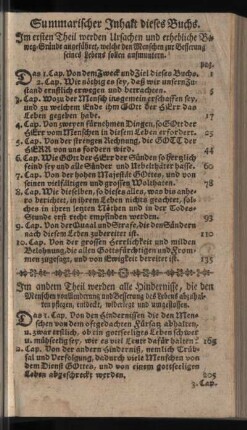 Summarischer Inhalt dieses Buchs